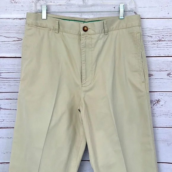 LACOSTE Men's Tan Khakis Trousers Front Seam Size 32X32